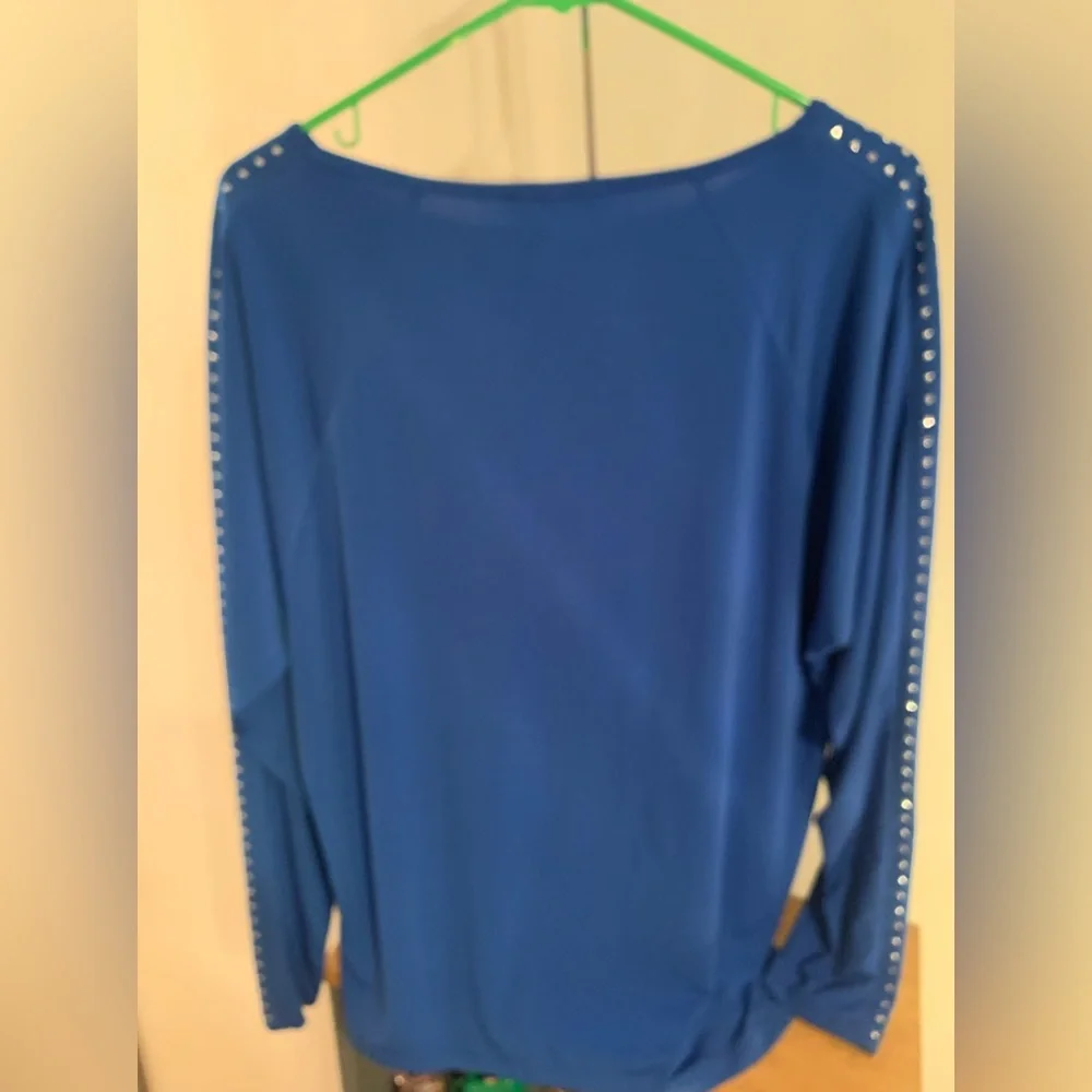 Michael Kors Long Sleeve Shirt with Studded Sleeves Size Medium